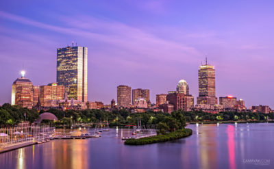 Boston Skyline - Boston, MA - Summer View from Longfellow Bridge