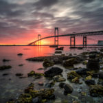 Claiborne Pell Newport Bridge - Fierce Sunrise