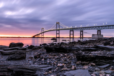 Claibourne Pell Newport Bridge - Purple Skies