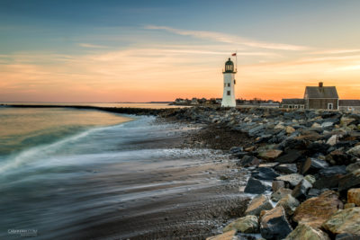Old Scituate Light - Pastel Sunset