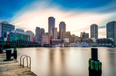 Boston Skyline Fan Pier - Hidden Sunset